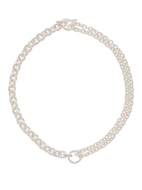 Matchesfashion.com All Blues - Double-chain Sterling-silver Necklace - Womens - Silver