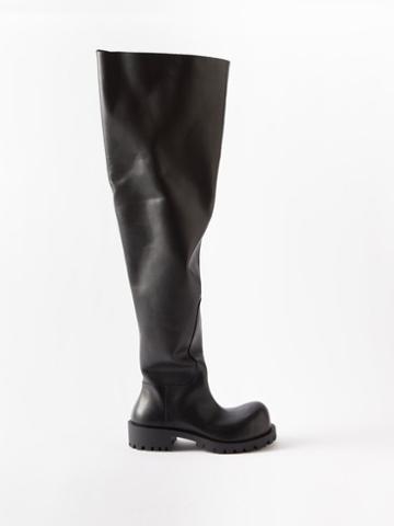Balenciaga - Hummer Leather Knee-high Boots - Mens - Black
