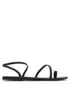 Ladies Shoes Ancient Greek Sandals - Eleftheria Braided Leather Sandals - Womens - Black