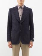 Ben Cobb X Tiger Of Sweden - Meucci Pinstripe Wool-blend Suit Blazer - Mens - Dark Blue