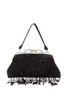 Matchesfashion.com Erdem - Beaded Satin Clutch Bag - Womens - Black