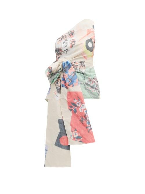 Matchesfashion.com Roksanda - Maika One Shoulder Abstract Jacquard Top - Womens - Multi