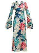 Matchesfashion.com Etro - Tamarindo Beach Silk Jacquard Dress - Womens - Blue Multi