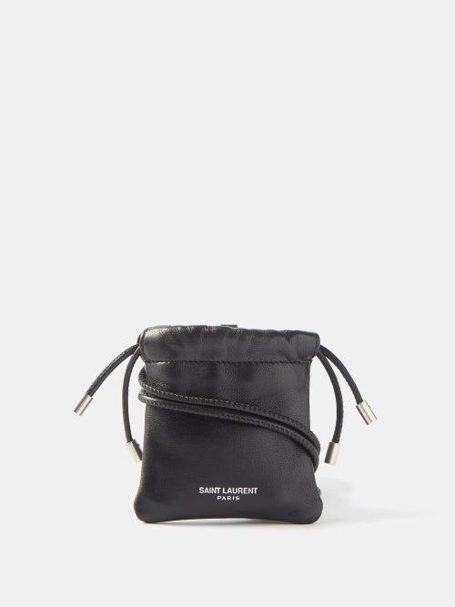 Saint Laurent - Leather Airpods Pouch - Mens - Black