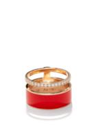 Repossi - Berbere Diamond & Lacquered 18kt Rose-gold Ring - Womens - Red Multi