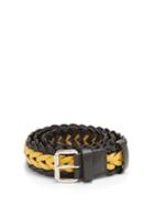 Matchesfashion.com Prada - Bi Colour Braided Leather Belt - Mens - Yellow Multi
