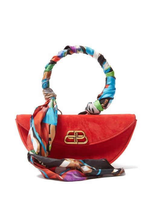 Matchesfashion.com Balenciaga - Opera Suede Clutch Bag - Womens - Red Multi