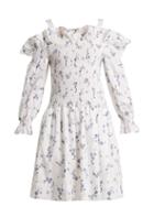 Matchesfashion.com Rebecca Taylor - Francine Off The Shoulder Floral Print Dress - Womens - White Print