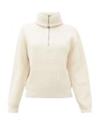 Matchesfashion.com Acne Studios - Kelanie Half Zip Ribbed Sweater - Womens - Ivory