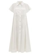 Matchesfashion.com Mara Hoffman - Aimilios Stripe-weave Cotton Shirt Dress - Womens - White