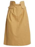 Matchesfashion.com Sea - Kamille High Waisted Cotton Blend Skirt - Womens - Beige