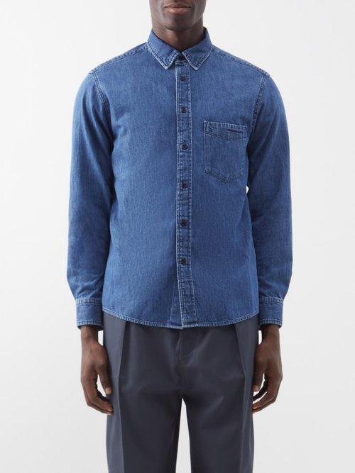 Isabel Marant - Lako Patch-pocket Denim Shirt - Mens - Blue