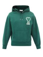 Matchesfashion.com Ami - Ami De Coeur-patch Cotton-jersey Hooded Sweatshirt - Mens - Green
