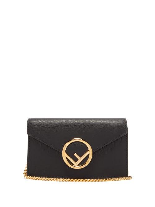 Matchesfashion.com Fendi - F Logo Leather Belt Bag - Womens - Black
