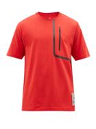 Matchesfashion.com Calvin Klein Performance - Zip-pocket Cotton-blend Jersey T-shirt - Mens - Red