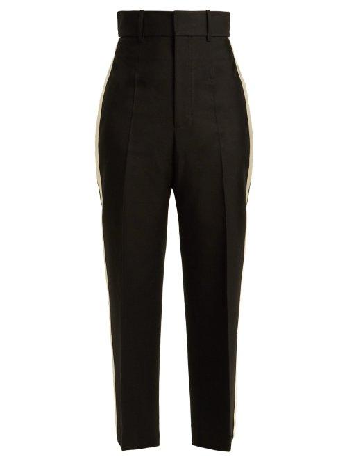 Matchesfashion.com Helmut Lang - Silk Trimmed Crepe Trousers - Womens - Black