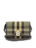 Burberry - Check Small Canvas And Leather Cross-body Bag - Womens - Green Multi