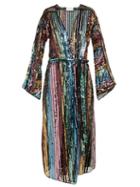 Matchesfashion.com Athena Procopiou - Dancing Rainbow Sequinned Kimono Dress - Womens - Multi
