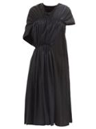 Junya Watanabe - Layered Ruched Crepe Midi Dress - Womens - Black Multi