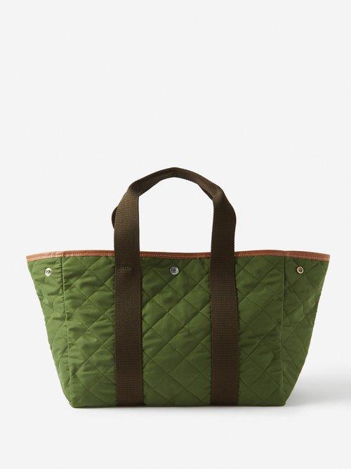 Rue De Verneuil - Traverse Medium Quilted Nylon Tote Bag - Womens - Khaki