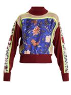 Matchesfashion.com Diane Von Furstenberg - Multi Print High Neck Wool Blend Sweater - Womens - Burgundy Multi