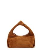 Khaite - Beatrice Small Knotted Suede Shoulder Bag - Womens - Tan