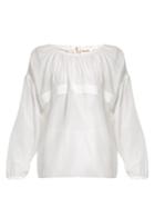 Maison Rabih Kayrouz Grosgrain-trimmed Cotton And Silk-blend Voile Top