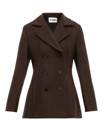 Matchesfashion.com Jil Sander - Double Breasted Pressed Wool Jacket - Womens - Brown