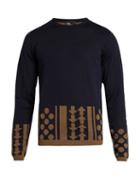 Kolor Geometric-intarsia Crew-neck Wool Sweater