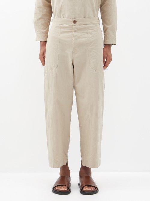 Maran - El Pepe Straight-leg Recycled-cotton Trousers - Mens - Beige