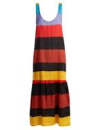 Matchesfashion.com Mara Hoffman - Valentina Scoop Neck Striped Dress - Womens - Black Multi