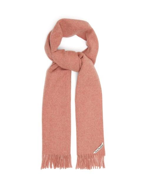 Matchesfashion.com Acne Studios - Canada Skinny Fringed Wool Scarf - Womens - Pink