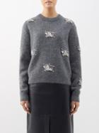 Burberry - Crystal-knight Wool-blend Sweater - Womens - Grey