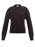 Raey - Cabled Wool-blend Sweater - Womens - Black