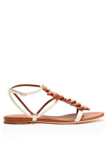 Malone Souliers Audrey Pleated-front Leather Sandals