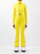 Cordova - Over-the-boot Flared Softshell Ski Suit - Womens - Yellow White