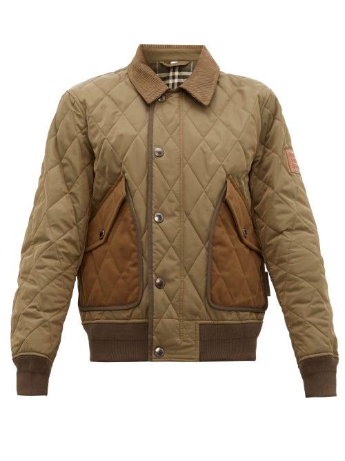Matchesfashion.com Burberry - Chilton Quilted Bomber Jacket - Mens - Khaki