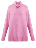Matchesfashion.com Joseph - Sloppy Joe Roll Neck Cotton Blend Sweater - Womens - Light Pink