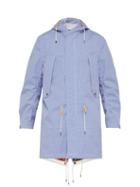 Matchesfashion.com Junya Watanabe - Checked Water Repellent Cotton Hooded Raincoat - Mens - Blue Multi