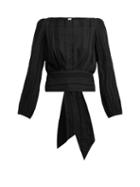 Matchesfashion.com Merlette - Monceau Eyelet Cotton Blouse - Womens - Black