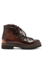 Matchesfashion.com Ralph Lauren Purple Label - Hand-burnished Leather Boots - Mens - Brown