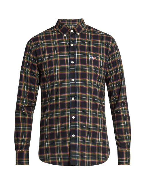 Maison Kitsuné Checked Cotton-flannel Shirt