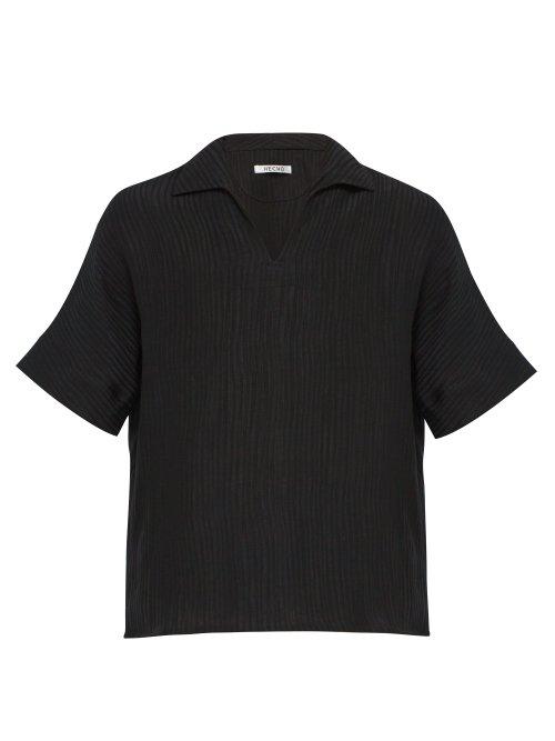 Matchesfashion.com Hecho - Textured Silk Blend Tunic Top - Mens - Black
