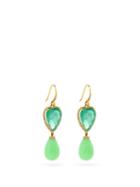 Matchesfashion.com Irene Neuwirth - Heart Diamond, Emerald, Opal & 18kt Gold Earrings - Womens - Green Gold