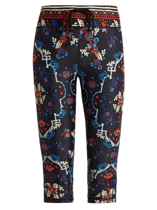 The Upside Antique Folk Power Cropped Performance Leggings