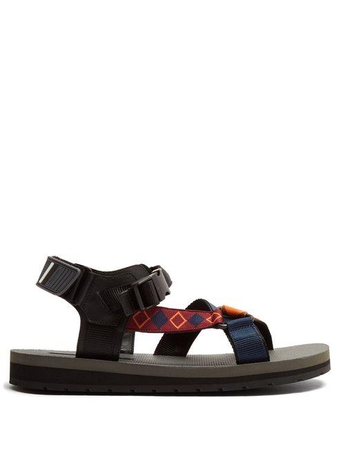 Matchesfashion.com Prada - Multi Strap Rubber Sandals - Mens - Black Multi