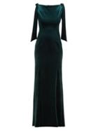 Matchesfashion.com Emilio De La Morena - Princess Cut Velvet Gown - Womens - Dark Green