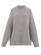 Matchesfashion.com Raey - Crew Neck Basket Weave Wool Sweater - Womens - Grey Marl