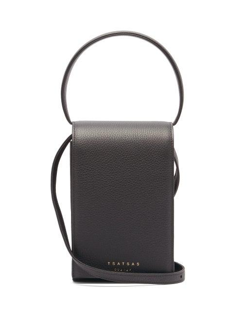 Ladies Bags Tsatsas - Malva 3 Grained-leather Bag - Womens - Black