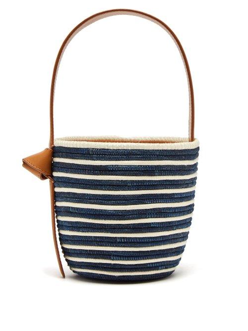 Matchesfashion.com Cesta Collective - Breton Striped Sisal Basket Bag - Womens - Navy White